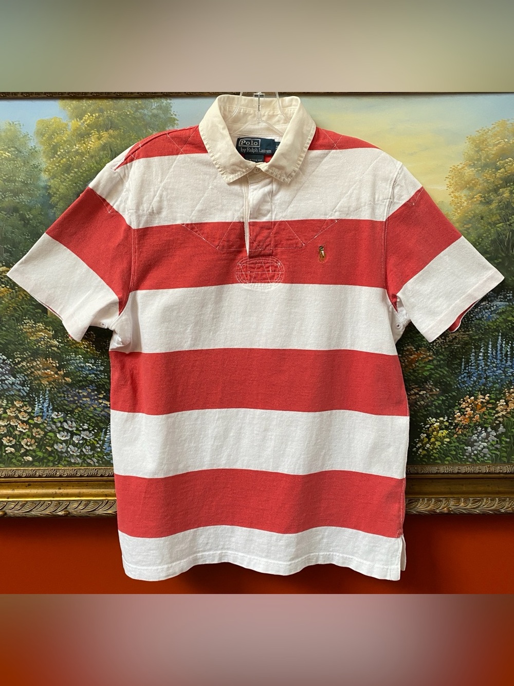 Polo by Ralph Lauren Short Sleeve Rugby Shirt Bold Striped Men’s Medium